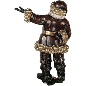 Clayre & Eef 5PR0172 Dekorácia Santa Claus 58x33x76 cm Červená/Zlatá