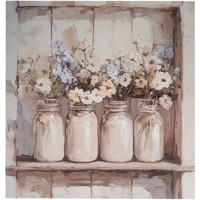 Clayre & Eef 66266 Nástenná dekorácia 51x3x51 cm Béžová/Ružová