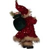 Clayre & Eef Vianočná dekorácia Santa Claus 16x12x31 cm červená