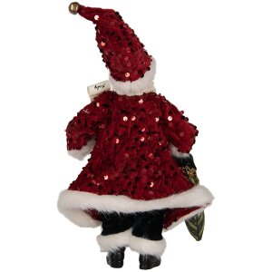 Clayre & Eef Dekorácia Santa Claus 16x8x28 cm červená