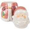 Clayre & Eef 6CE2215 Nádoba s vekom 15x26 cm Ružová/Biela