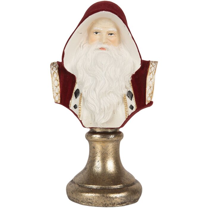 Clayre & Eef Santa Claus bústka 9x7x15 cm červená & biela