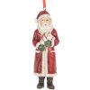 Clayre & Eef Závesník Santa Claus 4x3x11 cm Červeno-biely