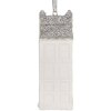 Clayre & Eef 6PR5610 Dekoračný záves Domček 4x4x11 cm Biely Strieborný