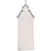 Clayre & Eef 6PR5610 Dekoračný záves Domček 4x4x11 cm Biely Strieborný