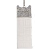 Clayre & Eef 6PR5610 Dekoračný záves Domček 4x4x11 cm Biely Strieborný