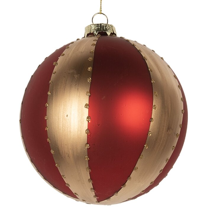 Clayre & Eef Vianočný ornament 6 cm Zlato-Červená
