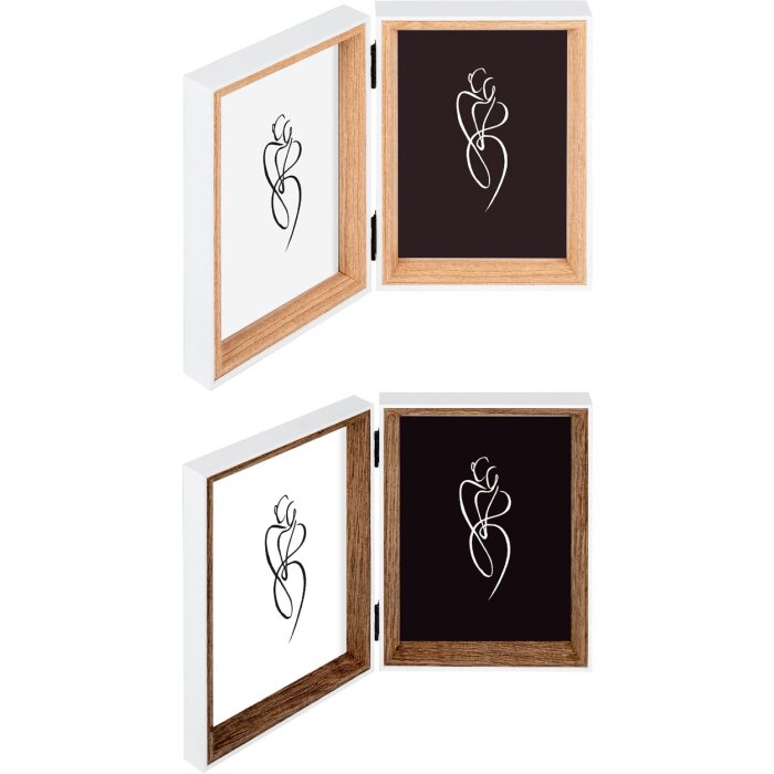 Walther Silhouette Dvojitý fotorámik Drevený – Biely/Prírodný