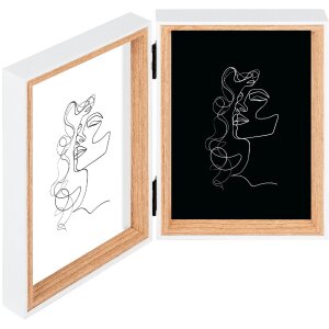 Walther Silhouette Dvojitý fotorámik Drevený – Biely/Prírodný