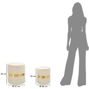 Mauro Ferretti Sada dvoch taburetok Sheffild krémové