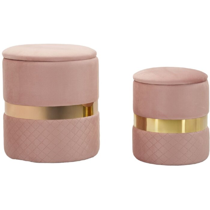 Mauro Ferretti Set 2 taburetov Sheffild s úložným priestorom, ružová