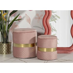 Mauro Ferretti Set 2 taburetov Sheffild s úložným priestorom, ružová