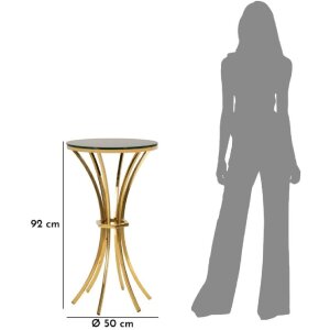 Mauro Ferretti vysoký príručný stolík Shanty Ø 50x92 cm zlatý/čierny