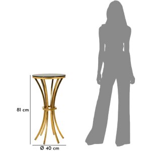 Mauro Ferretti stolík Shanty vysoký Ø 40x81 cm zlatý čierny