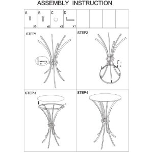 Mauro Ferretti stolík Shanty vysoký Ø 40x81 cm zlatý čierny