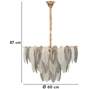 Mauro Ferretti Stropné svietidlo Leafy multicolor 60x40-87 cm 9xE14