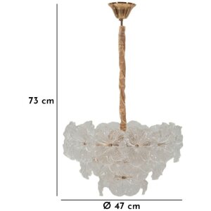 Mauro Ferretti Závesné svietidlo Ibiscus multicolor 47x30-73 cm 5xE14