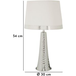 Mauro Ferretti Stolná lampa Tower strieborná biela 30x54 cm E27