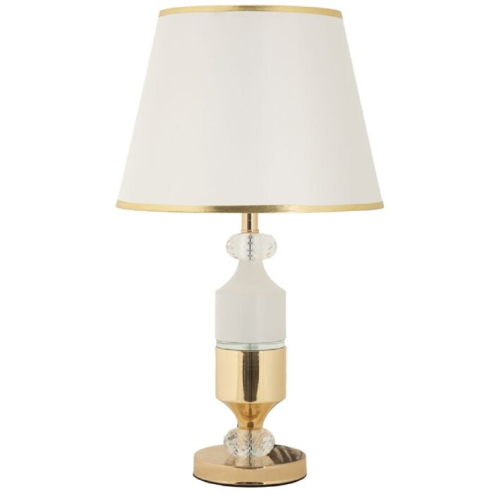 Mauro Ferretti stolná lampa Gipsy zlatá biela 30x52 cm E27