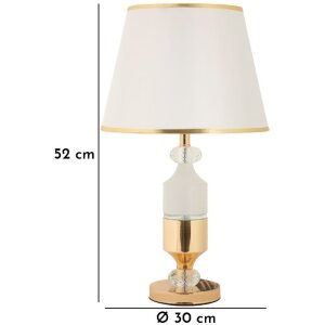 Mauro Ferretti stolná lampa Gipsy zlatá biela 30x52 cm E27