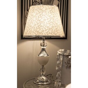 Mauro Ferretti stolná lampa Kody strieborná biela 30x54 cm E27