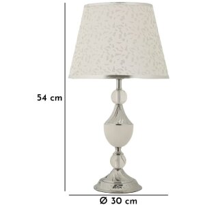 Mauro Ferretti stolná lampa Kody strieborná biela 30x54 cm E27