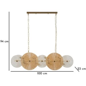 Mauro Ferretti Závesné svietidlo Osaka 100x23x28-94 cm 8xE14 bez žiaroviek