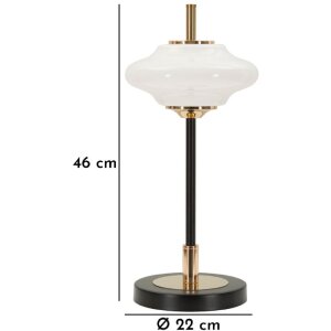 Mauro Ferretti Stolná lampa Vintage Sklo Železo 22x46 cm E14