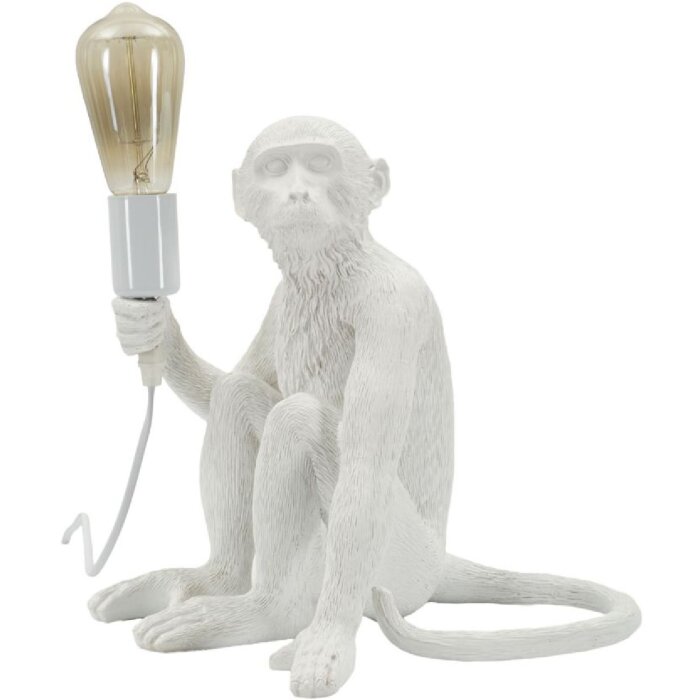 Mauro Ferretti stolná lampa sediaca opica biela 33x33x32 cm E27