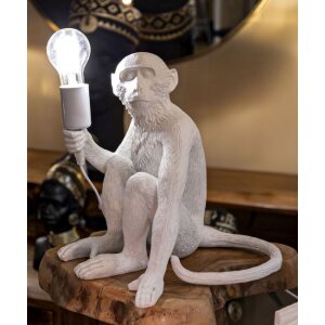 Mauro Ferretti stolná lampa sediaca opica biela 33x33x32 cm E27