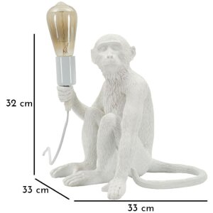 Mauro Ferretti stolná lampa sediaca opica biela 33x33x32 cm E27