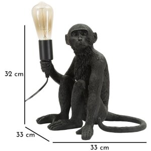 Mauro Ferretti Stolná lampa Sediaca opica Čierna 33x33x32 cm