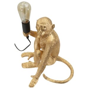 Mauro Ferretti stolná lampa sediaca opica zlatá 33x33x32 cm E27