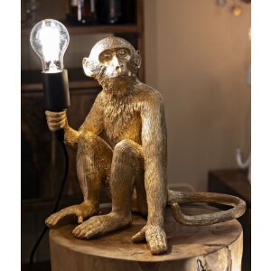 Mauro Ferretti stolná lampa sediaca opica zlatá 33x33x32 cm E27
