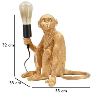 Mauro Ferretti stolná lampa sediaca opica zlatá 33x33x32 cm E27