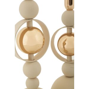 Mauro Ferretti Svieťnik Saturn krémový – 2-dielna sada