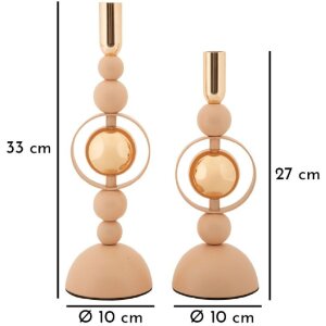 Mauro Ferretti svietnik Saturn ružový – 2-dielna súprava