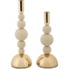 Mauro Ferretti svietnik Bolly krémový – 2-dielna sada 10x24/29,5 cm