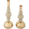 Mauro Ferretti svietnik Bolly krémový – 2-dielna sada 10x24/29,5 cm