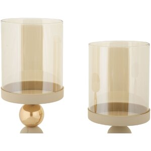 Mauro Ferretti svietnik Glassy creme – 2-dielna súprava Ø 10x32/36 cm