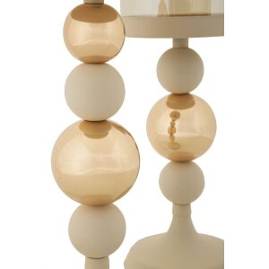 Mauro Ferretti svietnik Glassy creme – 2-dielna súprava Ø 10x32/36 cm