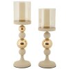 Mauro Ferretti svietnik Glassy creme – 2-dielna súprava Ø 10x32/36 cm