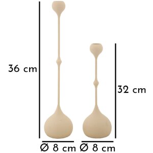 Mauro Ferretti svietnik Slimmy krémový – 2-dielna súprava