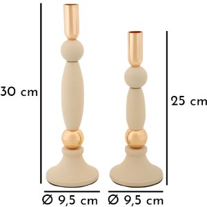 Mauro Ferretti svietnik Strek krémový – 2-dielna súprava