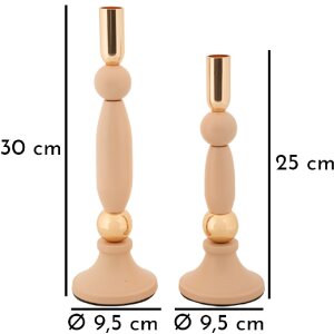 Mauro Ferretti Strek ružový svietnik – 2-dielna súprava 9,5x25/30 cm