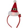 Clayre & Eef 66352 Čelenka s Vianočnou čiapkou s LED 12x7x27 cm