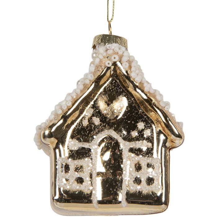 Clayre & Eef 6GL5268 Vianočný záves 7x7x9 cm Zlatý