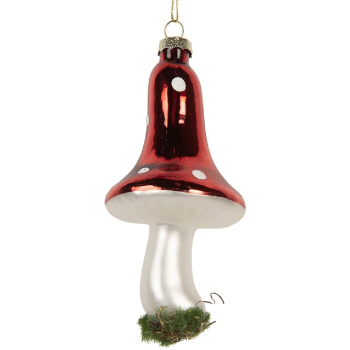 Clayre & Eef 6GL5287 Vianočný záves Ø 6x12 cm Červeno-biely