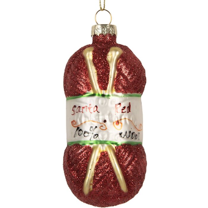 Clayre & Eef Vianočný záves Ø 5x10 cm Červeno-Biely