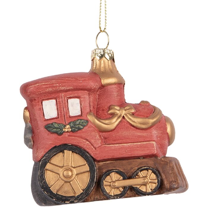 Clayre & Eef Záves Lokomotíva 9x5x9 cm Červeno-zlatá